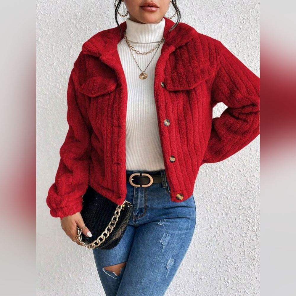 Red Quilted Women's Jacket